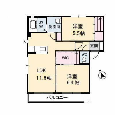 シャーメゾン山王田 E棟の間取り