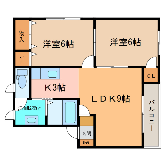 リバーサイド77・Aの間取り