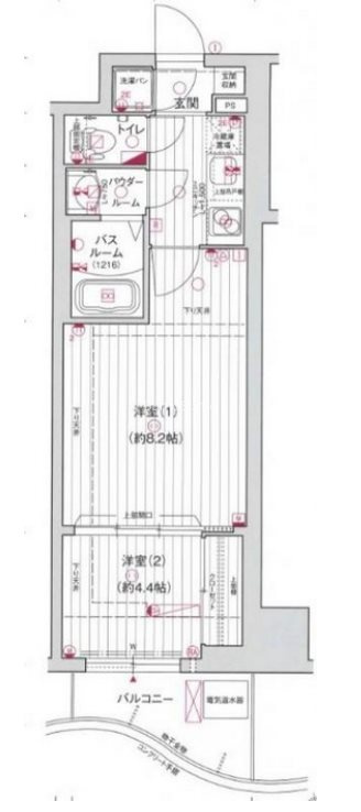 エグゼ難波東の間取り
