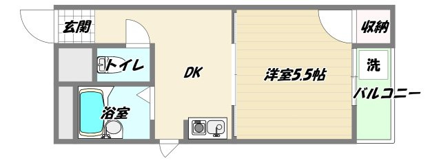 大阪市東淀川区瑞光１丁目の賃貸マンションの間取り