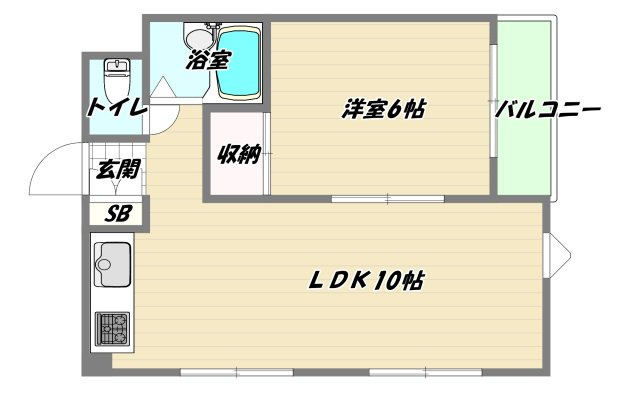 大阪市東淀川区下新庄２丁目の賃貸マンションの間取り