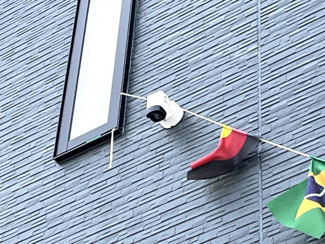 【防犯設備】 | 補助金対象！仲介手数料無料！平川小学校に通える新築戸建　山口市黒川　第５－２号棟　クレイドルガーデン　アーネストワン | 防犯カメラも標準装備