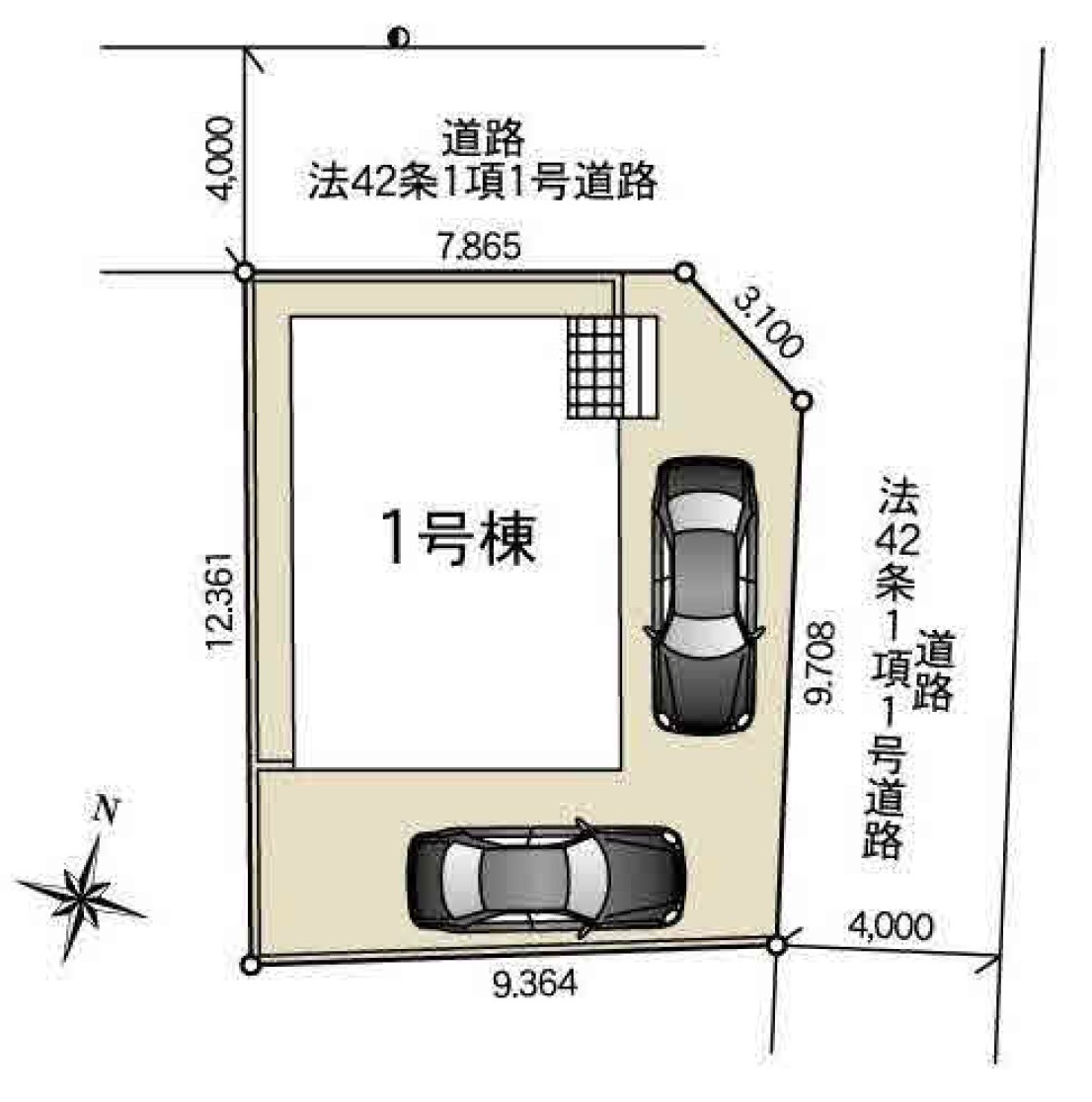 【Cradle garden】宇都宮市下荒針町 第3 全1棟の区画図|〇限定1邸・北東角地〇