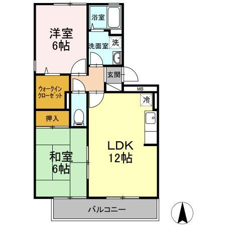 マーサ・リヴェール　1の間取り|使い勝手の良い間取りです♪