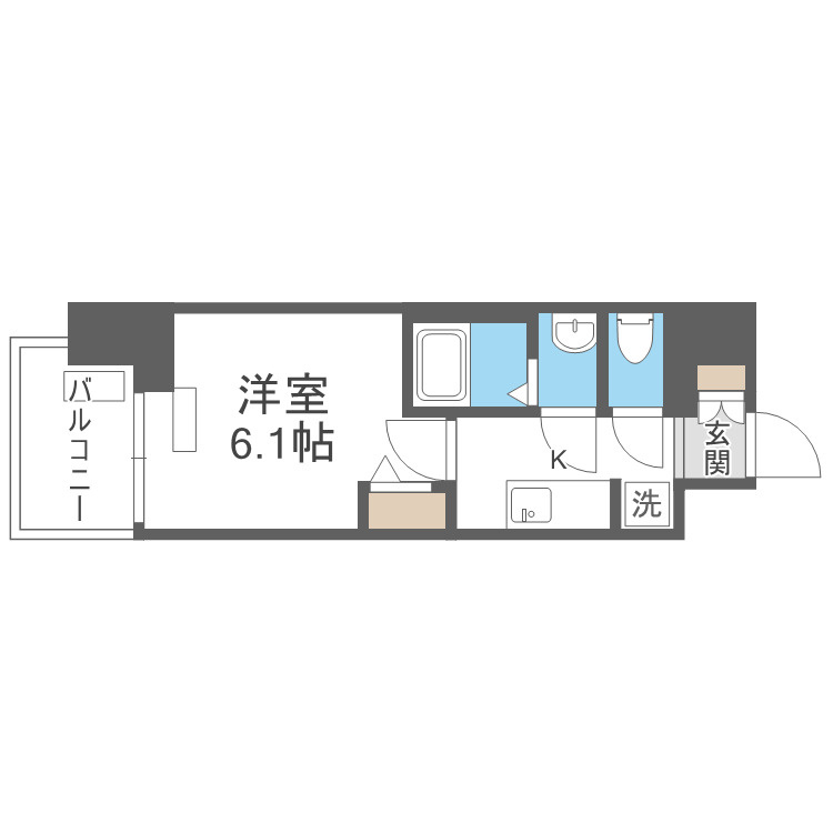 大阪市大正区三軒家東２丁目の賃貸マンションの間取り