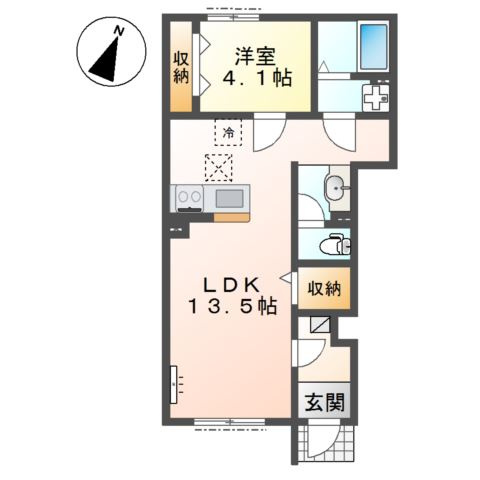 日高市武蔵高萩　アパートⅡ期新築工事の間取り