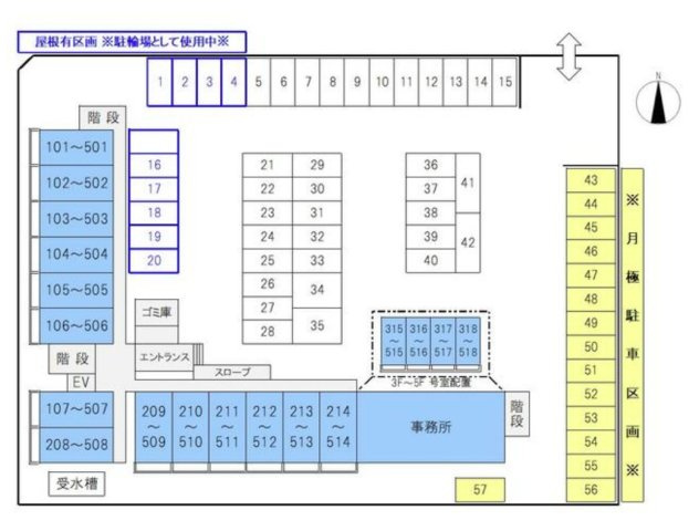湖南市若竹町の店舗事務所の区画図