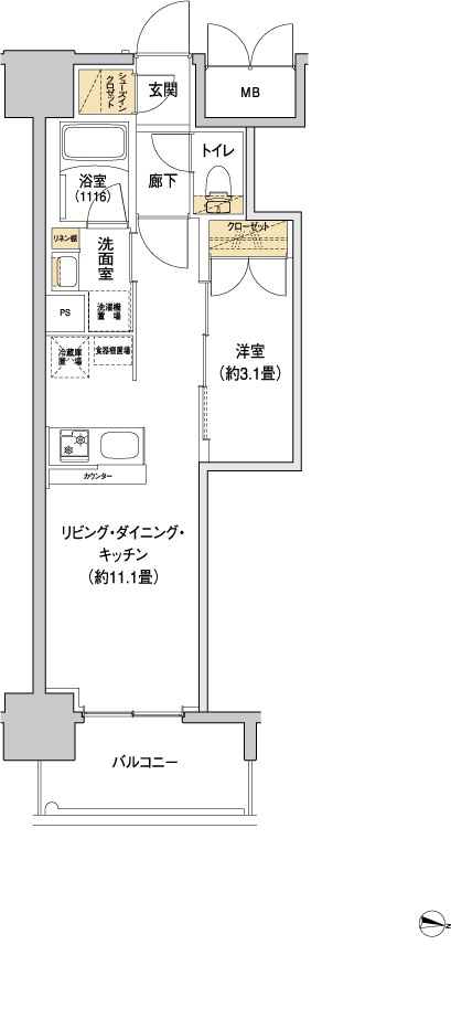 リビオメゾン新大阪の間取り