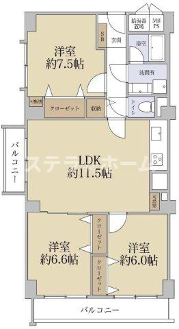 千里泉ケ丘スカイハイツの間取り|3LDK