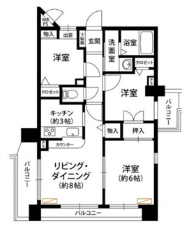【間取り】 | セザール第二月島 | 間取りです。