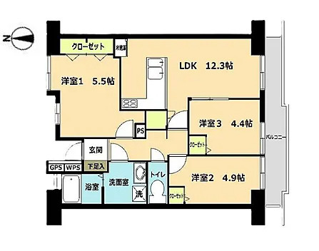 美浜東エステート6号棟（7階部分）／仲介手数料無料／新規フルリノベーションの間取り