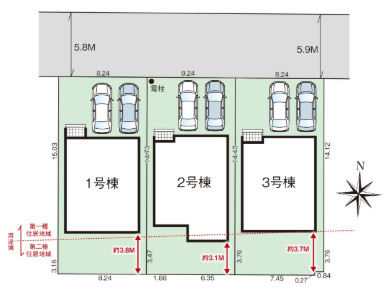 「お洒落な折下天井」吾川郡いの町駅東町2号棟　新築一戸建ての区画図|全3区画。ライフスタイルに合わせて選べる多彩なプラン♪