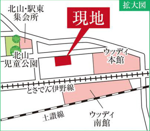 「お洒落な折下天井」吾川郡いの町駅東町2号棟　新築一戸建ての地図|とさでん伊野線沿線の好立地！
