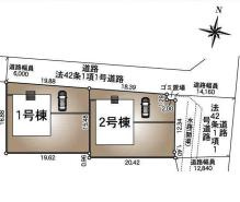 加須市水深第4　新築一戸建て　02　クレイドルガーデンの区画図|全2棟