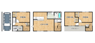 【土地図＋建物プラン例】 | 淀川区三国本町２丁目　限定2区画！売土地