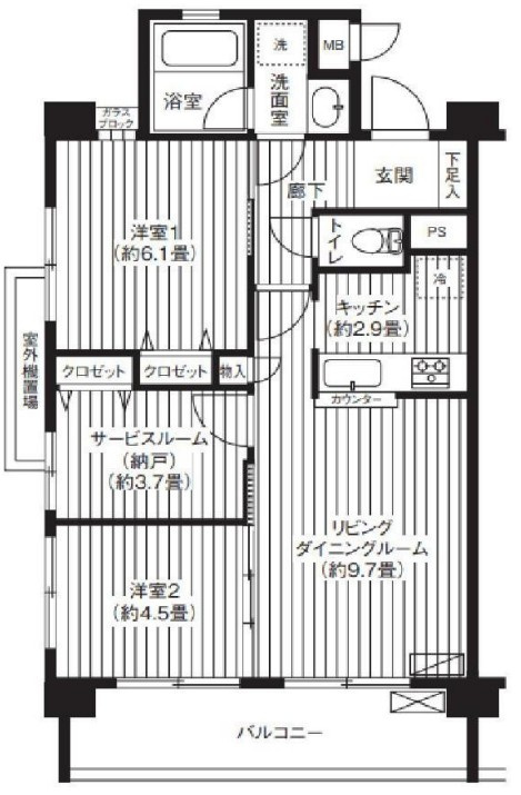 ブランネージュ多摩川の間取り