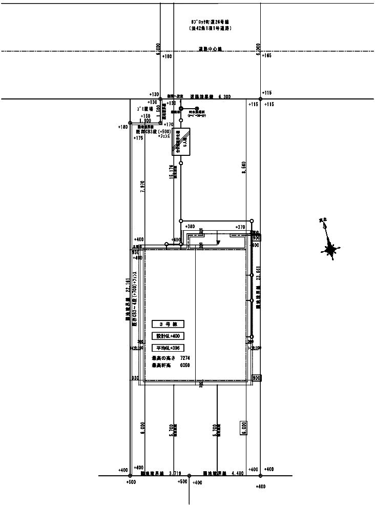 新築戸建・新築建売　大泉町仙石1丁目　南小学校・南中学校の区画図|【3号棟】前面道路：北側幅員6ｍ公道