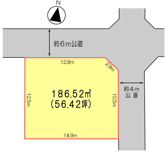 鴻巣市生出塚２丁目　売地の土地図