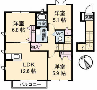 【間取り】 | サンモール C棟