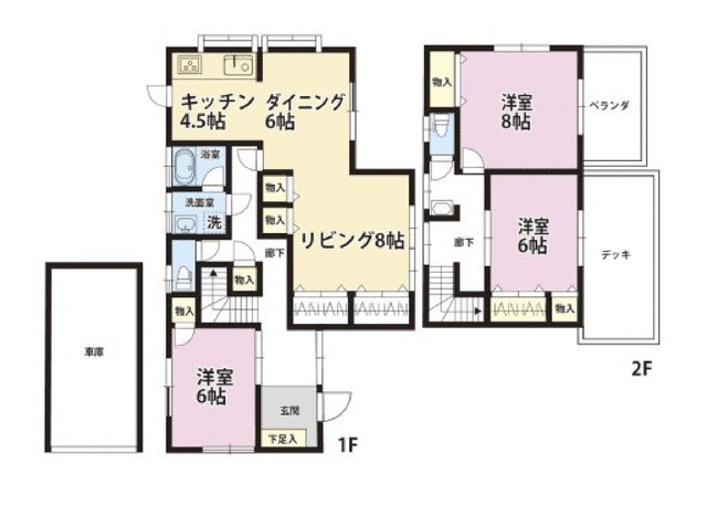 千葉市若葉区桜木北２丁目の中古一戸建の間取り