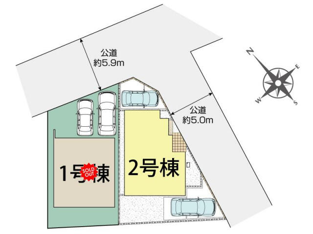 ブルーミングガーデン　千葉市中央区村田町２棟／１期２号棟の区画図|千葉市中央区村田町2棟区画図