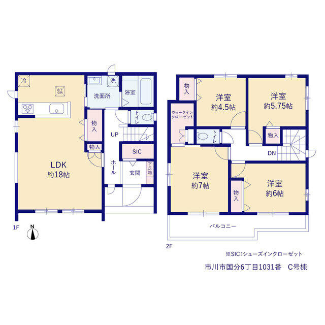 市川市国分６丁目１０３１番の間取り