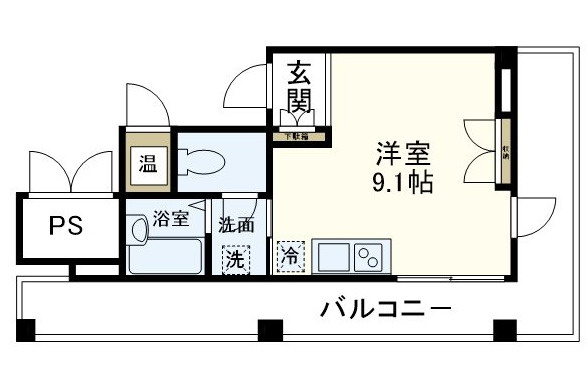 【間取り】 | レオンK | 一人暮らしにぴったりのワンルームの間取りです！