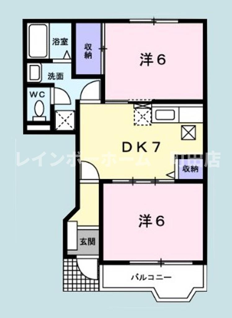 サンライズヒル※初期費用分割あと払いサービス利用可能物件の間取り