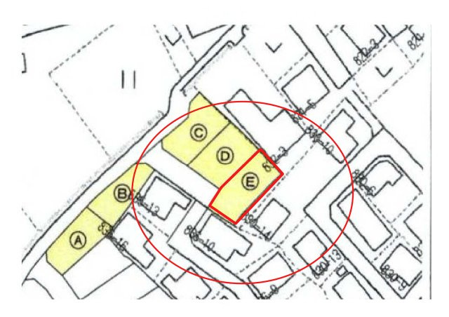 上富田町朝来分譲地_E号地の土地図
