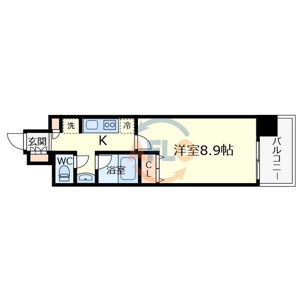 アーバンエース夕陽丘パルの間取り|アーバンエース夕陽丘パル　広々とした間取り