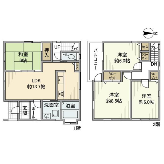 【間取り】 | 岡山町戸建
