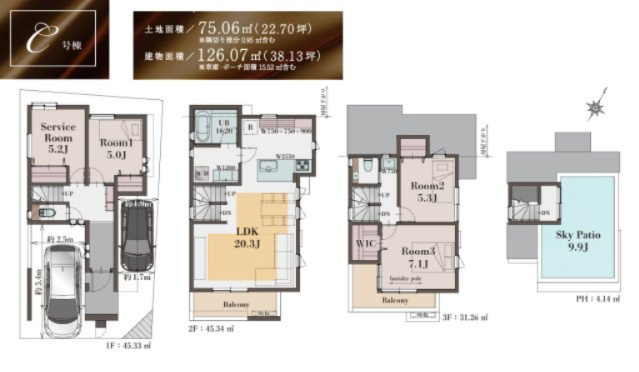 【間取り】 | 【仲介手数料４６０万円が無料！】■上町駅４分■１２５平米■屋上バルコニー■制震ダンパー■ＺＥＨ水準 | Ｃ号棟
１４，４８０万円
決算特別キャンペーン！
家計応援サービスの限界に挑戦中！
「物件概要」の「諸費用」欄をご覧下さい！
■延床１２５平米
■屋上ルーフバルコニー
■制震ダンパー
■ＺＥＨ水準
