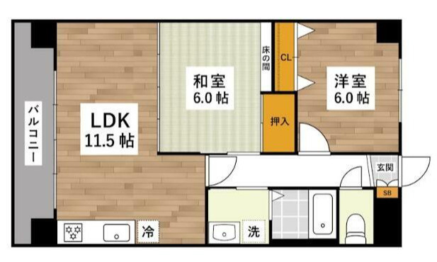 熊本市東区戸島１丁目のアパートの間取り