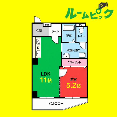 アルファ八田　名古屋市賃貸　仲介手数料無料の間取り