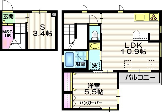 リビオン池上の間取り|★最上階　１フロア１住居★