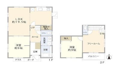 杉並区高円寺北　中古戸建の間取り