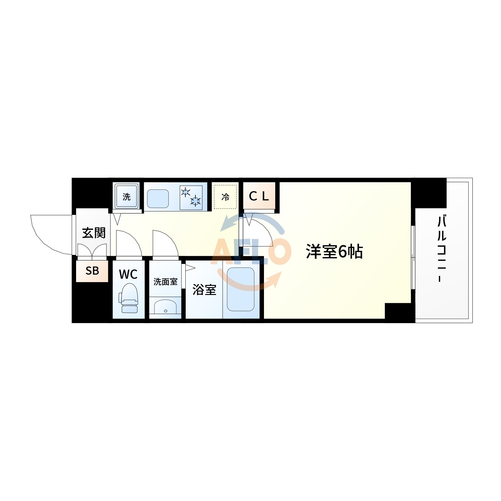 エムレジデンス新大阪ガーデンの間取り|S-RESIDENCE新大阪Garden　間取り