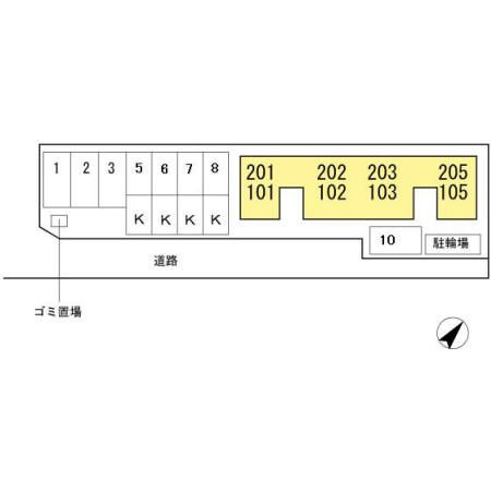 タクトハイツ日浅Ⅱの区画図