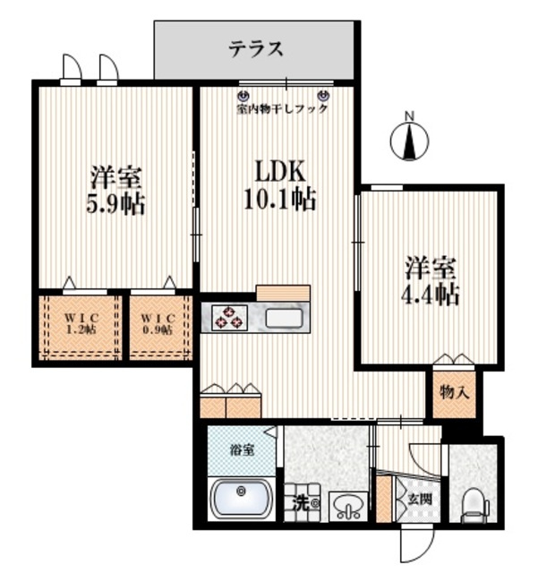 Ｒｅｖｅの間取り|【間取り】　人気の２ＬＤＫ