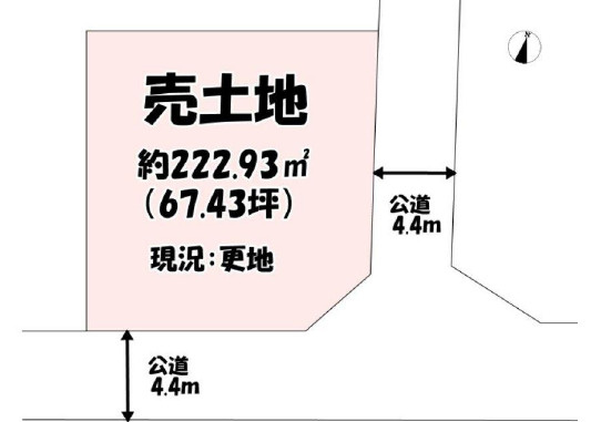 加古川市新神野3丁目　土地の土地図|敷地約67.4坪です。