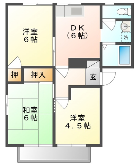 【間取り】 | コーポ金光　A