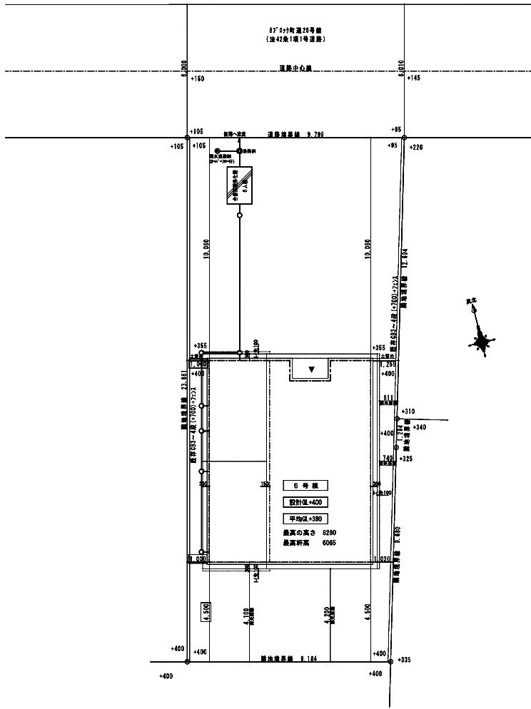 新築戸建・新築建売　大泉町仙石1丁目　南小学校・南中学校の区画図|【5号棟】前面道路：北側幅員6ｍ公道