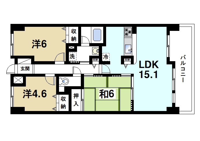 ライオンズマンション奈良帝塚山の間取り