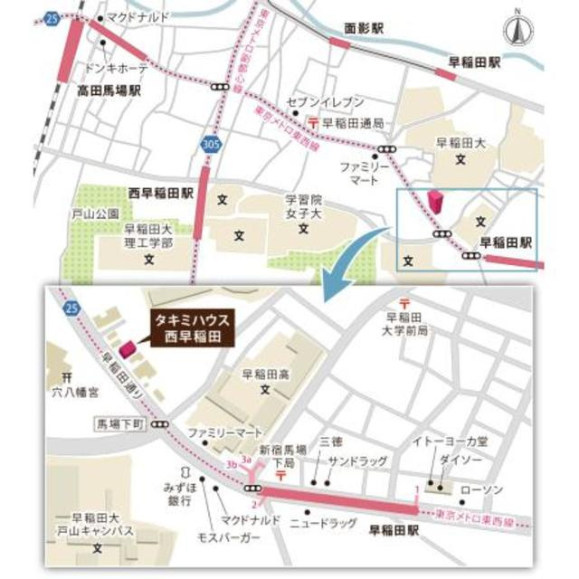 タキミハウス西早稲田の地図
