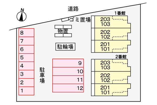 メゾン早坂１番館の駐車場|駐車場
