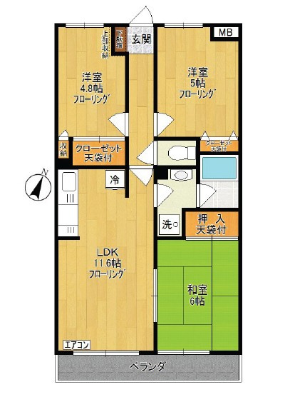 川崎市多摩区三田３丁目の賃貸マンションの間取り