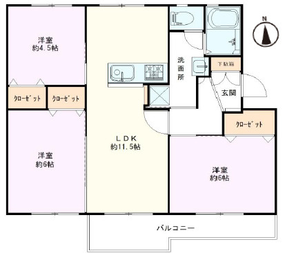 【間取り】 | 鶴川2丁目団地　15-1号棟