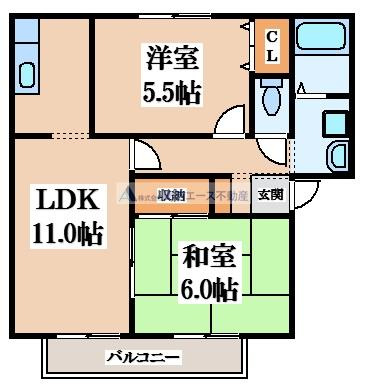 【間取り】 | クイーンズヒルＡ