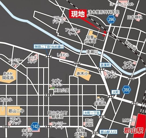 新築戸建・新築建売　郡山市富久山町久保田字石堂　赤木小・第五中の地図|現地案内図