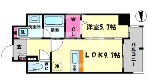 ドミツィール福の間取り|ドミツィール 福　開放感ある間取